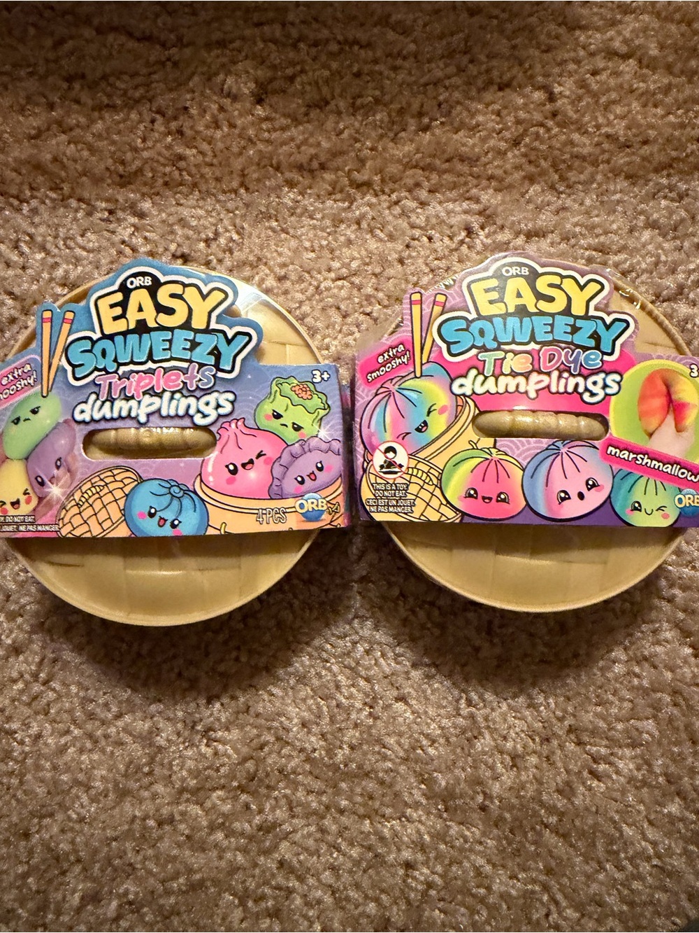 ORB Easy Squeezy Tie Dye Dumplings Plush Stress Toy - Multicolor